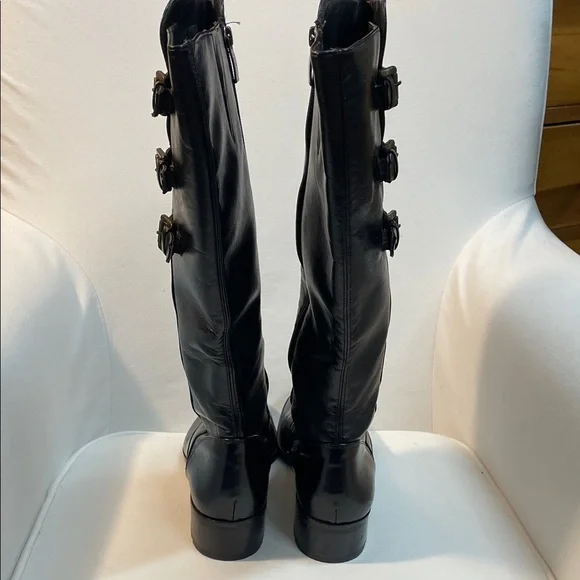 Paul Green Black Leather Knee-High Boots Sz 9 - Picture 5 of 9
